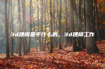 3d建模是干什么的，3d建模工作 | ae插件合集