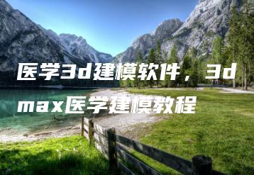 医学3d建模软件，3dmax医学建模教程 | ae插件合集