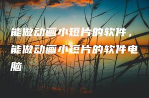 能做动画小短片的软件，能做动画小短片的软件电脑 | ae插件合集