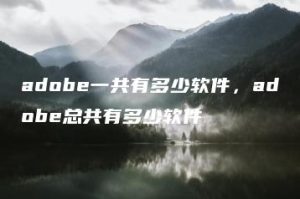 adobe一共有多少软件，adobe总共有多少软件 | ae插件合集