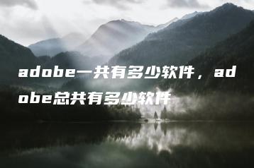 adobe一共有多少软件，adobe总共有多少软件 | ae插件合集
