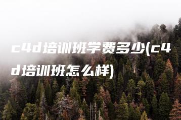 c4d培训班学费多少(c4d培训班怎么样) | ae插件合集