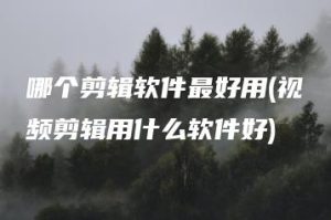 哪个剪辑软件最好用(视频剪辑用什么软件好) | ae插件合集