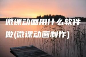 微课动画用什么软件做(微课动画制作) | ae插件合集