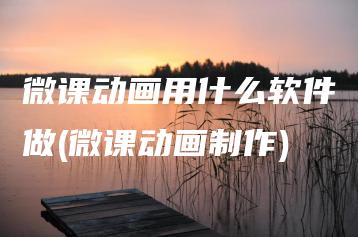 微课动画用什么软件做(微课动画制作) | ae插件合集