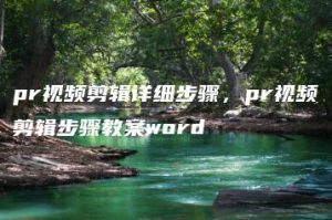 pr视频剪辑详细步骤，pr视频剪辑步骤教案word | ae插件合集