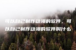 可以自己制作动漫的软件，可以自己制作动漫的软件叫什么 | ae插件合集