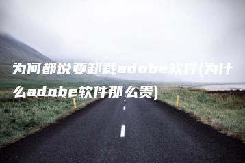为何都说要卸载adobe软件(为什么adobe软件那么贵) | ae插件合集