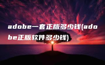 adobe一套正版多少钱(adobe正版软件多少钱) | ae插件合集