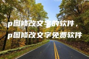 p图修改文字的软件，p图修改文字免费软件 | ae插件合集