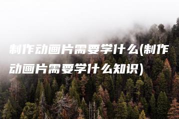 制作动画片需要学什么(制作动画片需要学什么知识) | ae插件合集