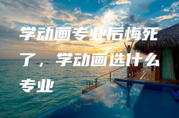 学动画专业后悔死了，学动画选什么专业 | ae插件合集