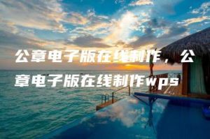 公章电子版在线制作，公章电子版在线制作wps | ae插件合集