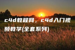 c4d教程网，c4d入门视频教学(全套系列) | ae插件合集