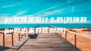 pr软件是做什么的(剪映和pr剪出来有区别吗) | ae插件合集