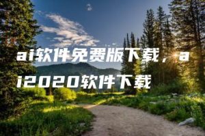 ai软件免费版下载，ai2020软件下载 | ae插件合集