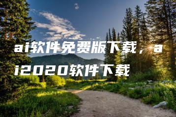ai软件免费版下载，ai2020软件下载 | ae插件合集