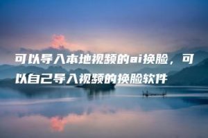可以导入本地视频的ai换脸，可以自己导入视频的换脸软件 | ae插件合集
