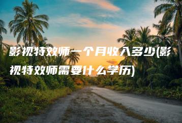 影视特效师一个月收入多少(影视特效师需要什么学历) | ae插件合集