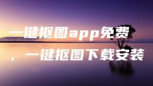 一键抠图app免费，一键抠图下载安装 | ae插件合集