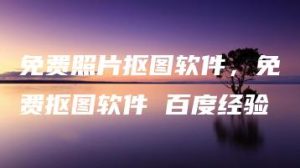 免费照片抠图软件，免费抠图软件 百度经验 | ae插件合集
