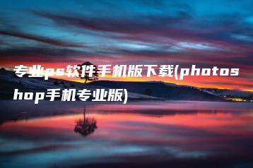 专业ps软件手机版下载(photoshop手机专业版) | ae插件合集