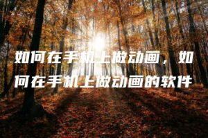 如何在手机上做动画，如何在手机上做动画的软件 | ae插件合集
