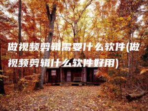 做视频剪辑需要什么软件(做视频剪辑什么软件好用) | ae插件合集