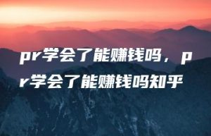 pr学会了能赚钱吗，pr学会了能赚钱吗知乎 | ae插件合集