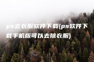 ps去衣服软件下载(ps软件下载手机版可以去除衣服) | ae插件合集