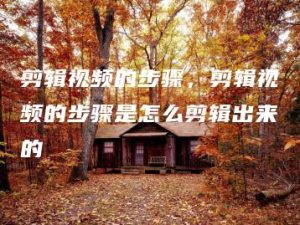 剪辑视频的步骤，剪辑视频的步骤是怎么剪辑出来的 | ae插件合集