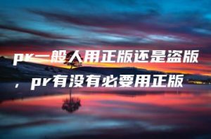 pr一般人用正版还是盗版，pr有没有必要用正版 | ae插件合集