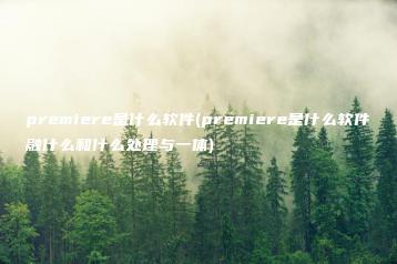 premiere是什么软件(premiere是什么软件融什么和什么处理与一体) | ae插件合集