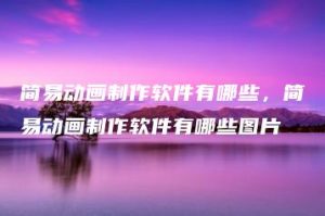 简易动画制作软件有哪些，简易动画制作软件有哪些图片 | ae插件合集