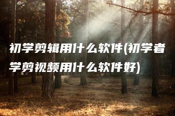 初学剪辑用什么软件(初学者学剪视频用什么软件好) | ae插件合集