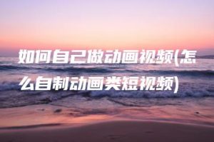 如何自己做动画视频(怎么自制动画类短视频) | ae插件合集