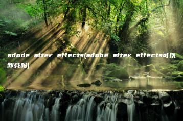 adode after effects(adobe after effects可以卸载吗) | ae插件合集
