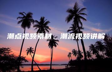 潮点视频素材、潮流视频讲解 | ae插件合集