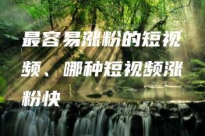 最容易涨粉的短视频、哪种短视频涨粉快 | ae插件合集