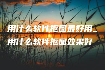 用什么软件抠图最好用_用什么软件抠图效果好 | ae插件合集