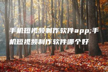 手机短视频制作软件app;手机短视频制作软件哪个好 | ae插件合集