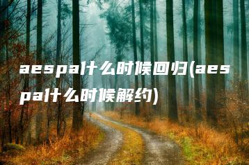 aespa什么时候回归(aespa什么时候解约) | ae插件合集