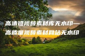 高清短视频素材库无水印—高质量视频素材网站无水印 | ae插件合集