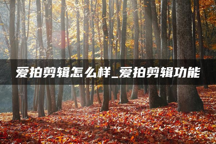 图片[1] | 爱拍剪辑怎么样_爱拍剪辑功能 | ae插件合集