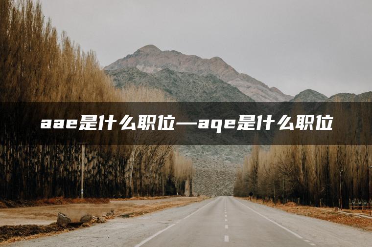 aae是什么职位—aqe是什么职位