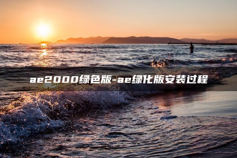 ae2000绿色版-ae绿化版安装过程