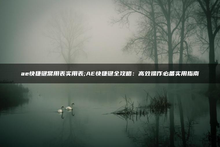 ae快捷键常用表实用表;AE快捷键全攻略：高效操作必备实用指南