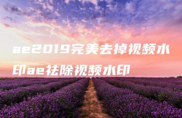 ae2019完美去掉视频水印ae祛除视频水印 | ae插件合集