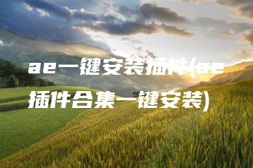 ae一键安装插件(ae插件合集一键安装) | ae插件合集