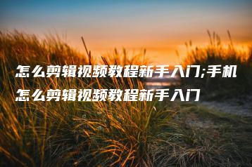 怎么剪辑视频教程新手入门;手机怎么剪辑视频教程新手入门 | ae插件合集